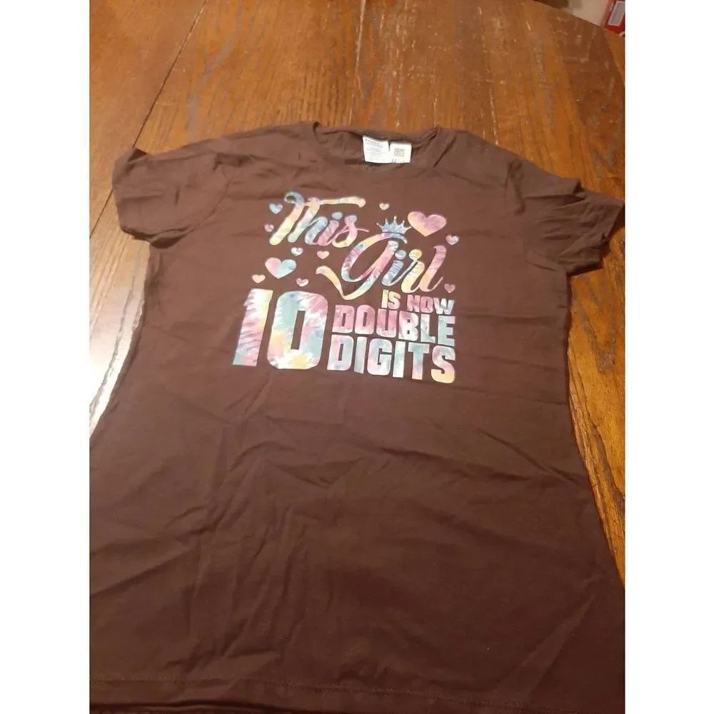 New XS This Girl Now Doubke Digits 10 Short Sleeve Crew Neck Tee T-Shirt Top NWT